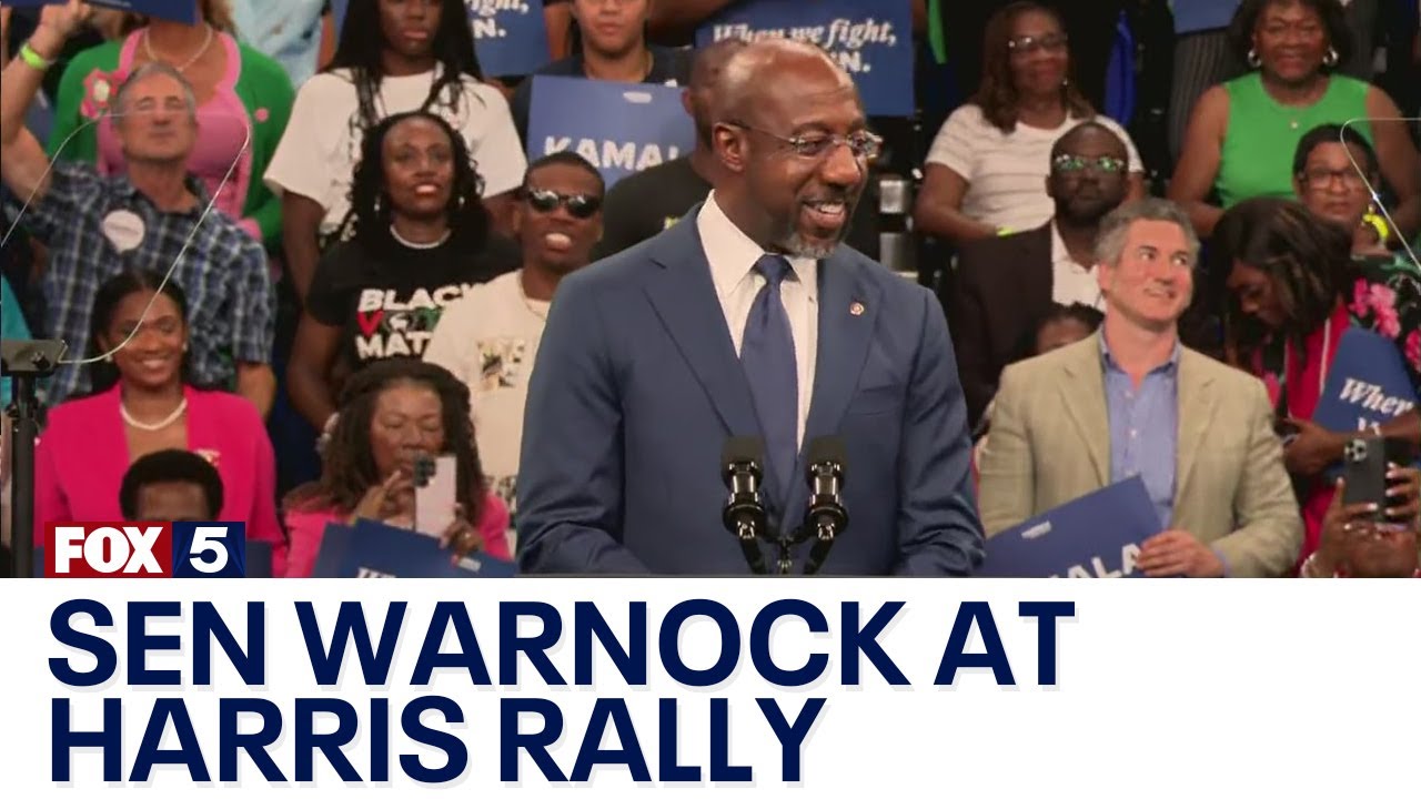 'We got the last laugh': Sen. Raphael Warnock at Kamala Harris Atla...